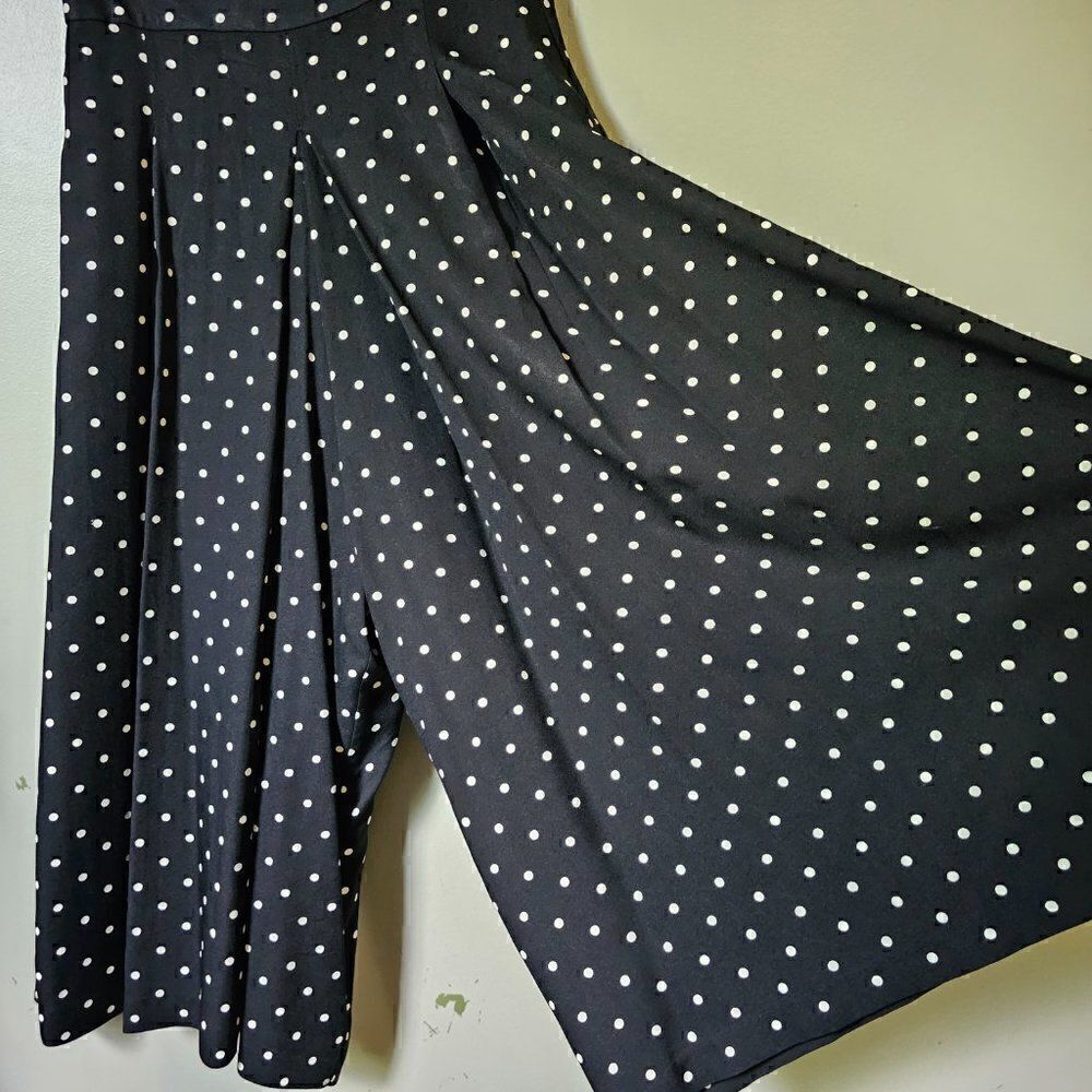 EUC VINTAGE POLKA DOT PLEATED WIDE LEG PANTS VTG SIZE 7-8 / US M - Picture 2 of 16